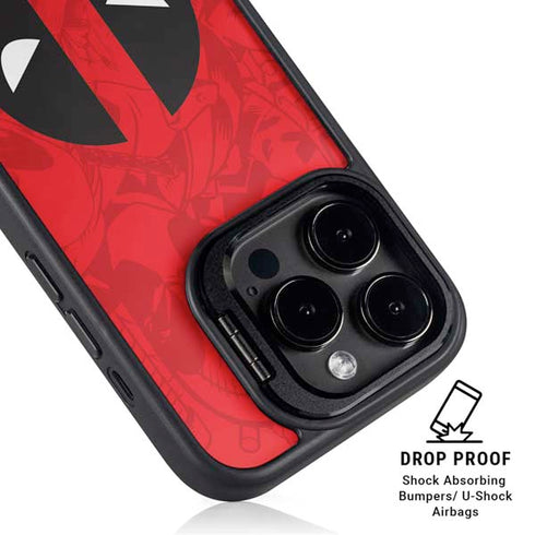 Marvel Deadpool Deadpool Emblem iPhone 15 Pro Kickstand Case